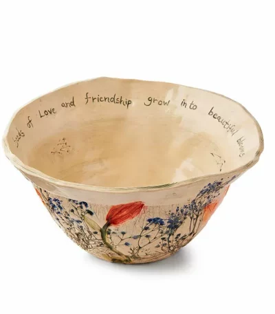Pressed Garden Of Love Serving Bowl
