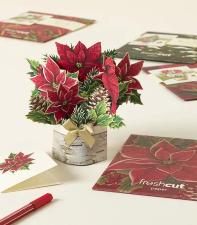 Set Of 5 Mini Holiday Pop-up Greeting Cards