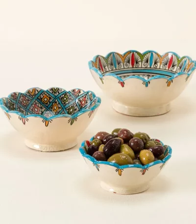 Blue Moroccan Serving Dishes - Set Of 3