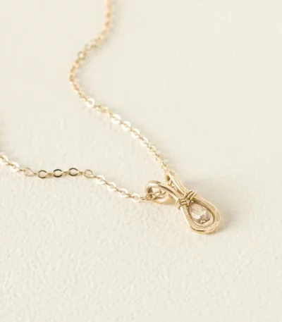Champagne Diamond Teardrop Necklace