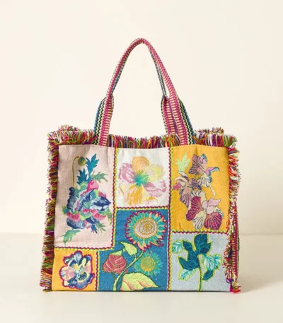 Floral Embroidered Tote