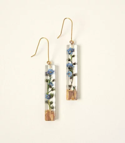 Forget-me-not Palo Santo Earrings