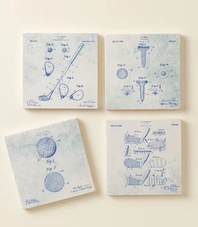 Golf Patent Coasters - Set Of 4