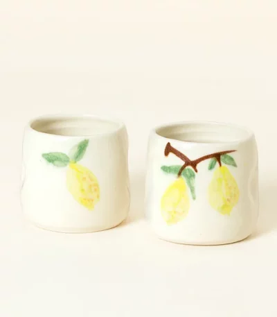 Handmade Ceramic Limoncello Cups - Set Of 2