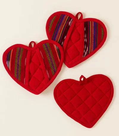 Handwoven Heart Pot Holder