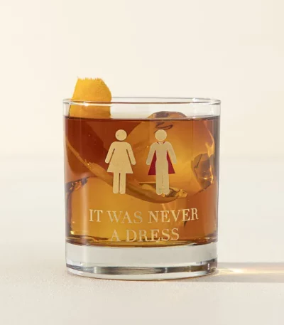 It Was Never A Dress Rocks Glass