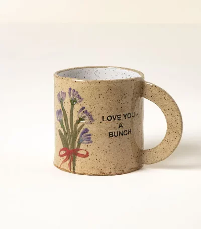 Love You A Bunch Pressed Flower Mug