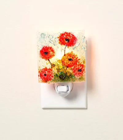 Recycled Glass Poppies Nightlight