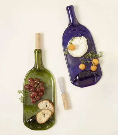 Recycled Wine Bottle Platter With Spreader