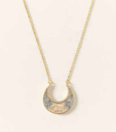 Sliced Raw Diamond Crescent Necklace