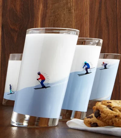 Sloping Ski Glasses - Set Of 4