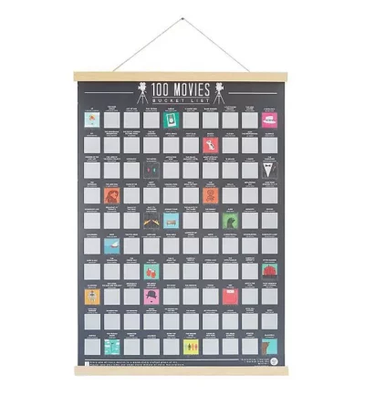 100 Movies Scratch Off Poster