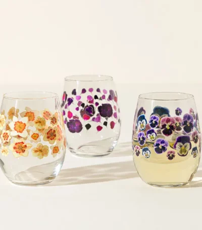 Birth Month Flower Printed Glass