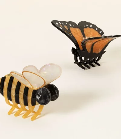 Butterfly & Bee Hand Painted Hair Clip