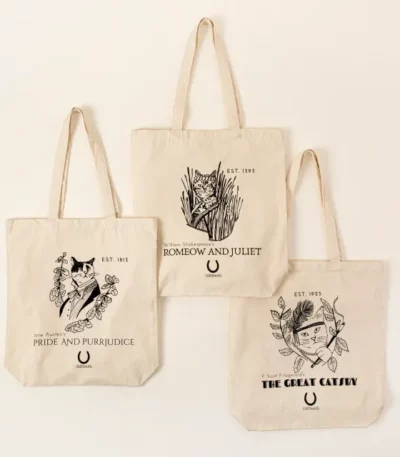 Classic Literature Cat Tote