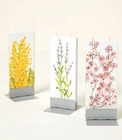 Hand-painted Floral Flat Candle