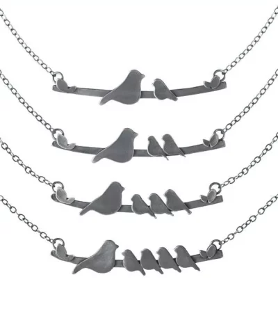 Mother Nestling Birds Necklace