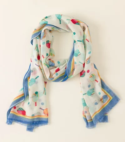 Pickleballer's Embroidered Scarf