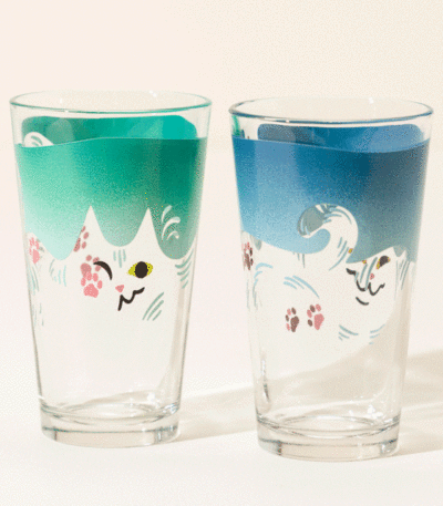 Purr-fectly Poured Cats Glass Set