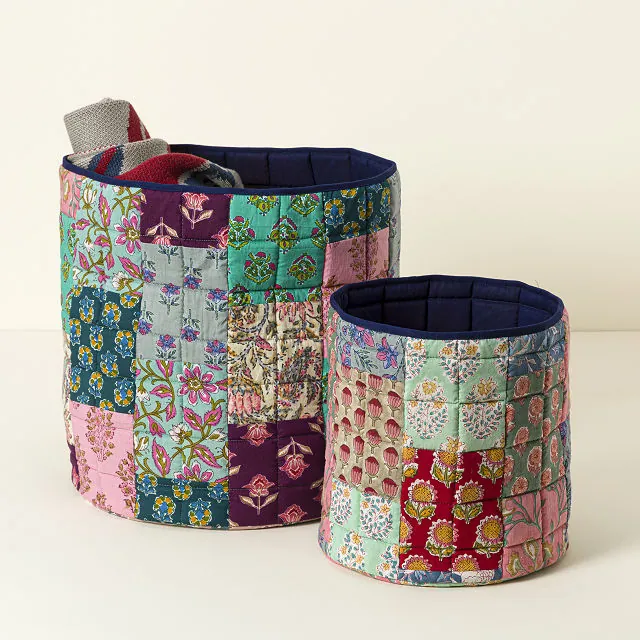 Handmade Gifts 42 Re-purposed Sari Quilted Baskets