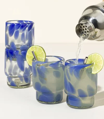 Stackable Paint Stroke Glasses - Set Of 4