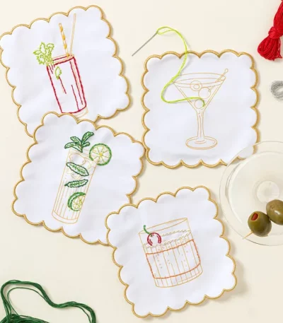 Stitch Your Own Cocktail Napkin - Set Of 6