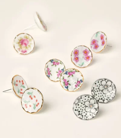 Tea Saucer Stud Earrings