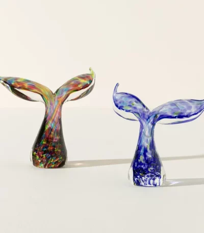 Whale Tail Glass Sculpture