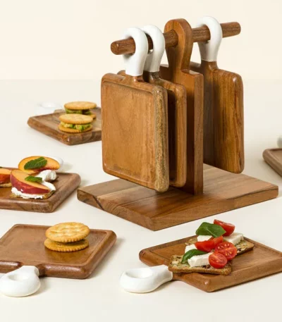Appetizer Boards With Stand - Set Of 8