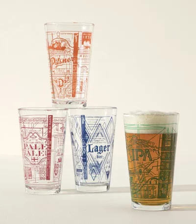 Beer History Pint Glasses