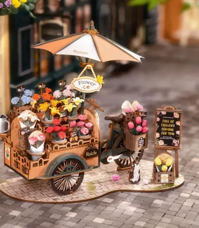 Flower Market Cart 3d Puzzle