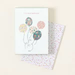Birthday Balloons Greeting Card And Candle Set 3