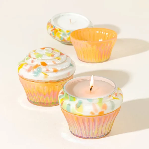 Birthday Cupcake Glass Candle