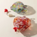Hand-blown Heart Hummingbird Feeder 1