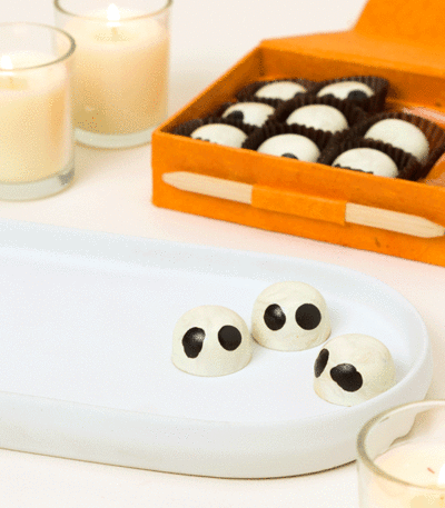 Pumpkin Ganache Ghost Truffles