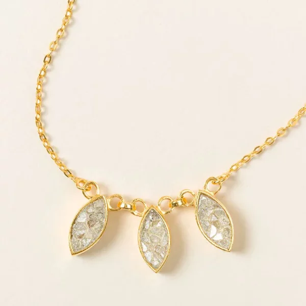 Sliced Raw Diamond Trio Necklace