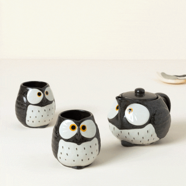 Ceramic Owl Tea Set