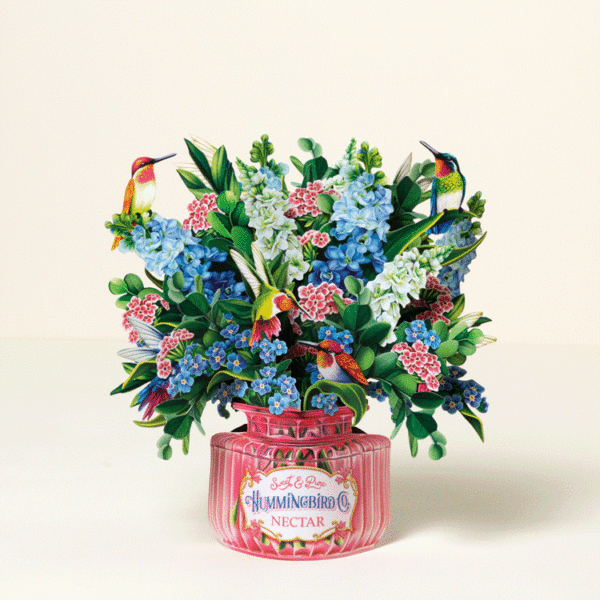 Hummingbird Oasis Pop Up Greeting Card