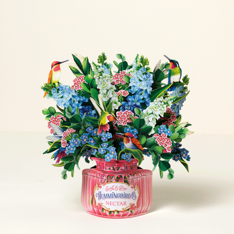 Handmade Gifts 36 Hummingbird Oasis Pop Up Greeting Card