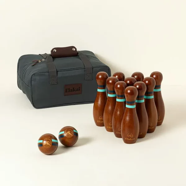 Wooden Lawn Bowling Travel Set