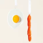 Bacon And Egg Glass Ornament 1