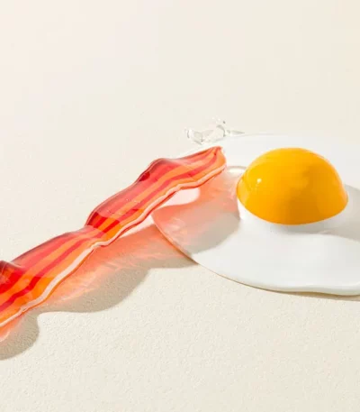 Bacon And Egg Glass Ornament
