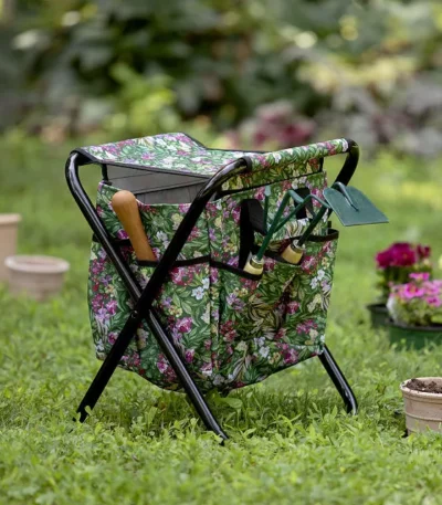 Blooming Floral Gardener's Tool Seat