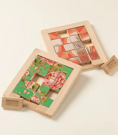 Dual Sided Wooden Sliding Picture Puzzle