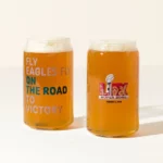 Eagles Super Bowl Lix Champions Can Glass Set