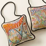 Embroidered City Pillow Ornament 1