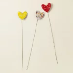 Enamel Copper Hearts Garden Stakes 1