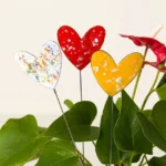 Enamel Copper Hearts Garden Stakes