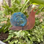 Enamel Copper Snail Garden Stakes