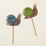 Enamel Copper Snail Garden Stakes 2
